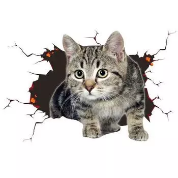 3D Трехмерная наклейка с изображением кота Креативная наклейка для защиты от царапин на задней части тела Милые декоративные аксессуары