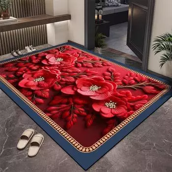 3D трехмерные цветочные коврики для пола входная дверь коврик для входа крыльцо грязеотталкивающий коврик для ног кухня ванная дверь впитывающий коврик 40x60cm белый