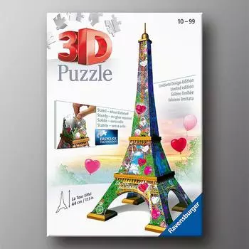3D трехмерный пазл Eiffel Tower Love Edition 224 элемента Ravensburger, популярная корейская настольная игра