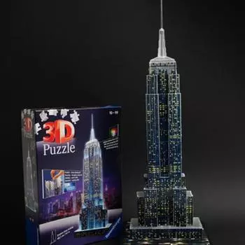 3D трехмерный пазл Empire State Building LED 216 деталей Ravensburger, популярная корейская настольная игра