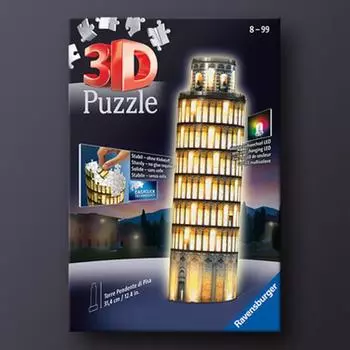 3D трехмерный пазл Пизанская башня LED 221 деталь Ravensburger, популярная корейская настольная игра