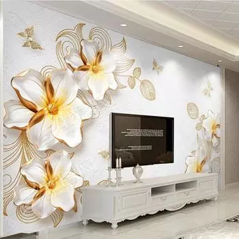 3D трехмерный рельефный цветок, фреска, цветочные украшения, фреска, спальня, гостиная, телевизор, диван, фоновые обои 200 cm(W) x 140 cm(H)
