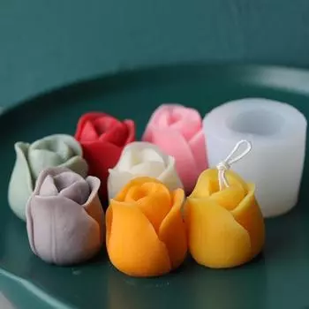 3D Tulip Flower Candle Mold Handmade Soap Mould Silicone DIY Tool Craft