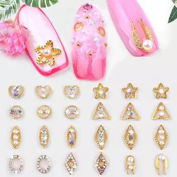 3D украшение для ногтей со стразами и блестками 5pcs