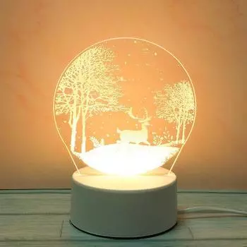 3D USB акриловые светодиодные ночники неоновая вывеска лампа рождественское украшение для дома спальня прикроватная тумбочка день рождения свадьба декор подарки USB Plug