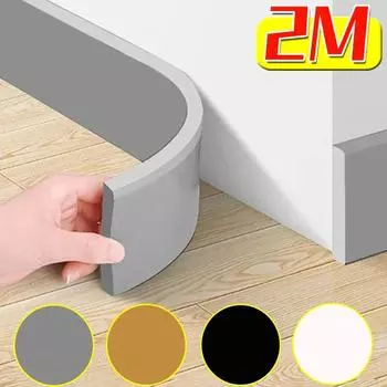 3D утолщенные настенные наклейки Плинтусная линия Водонепроницаемый корпус Самоклеящаяся наклейка Настенная мебель Уголок Антистолкновительная лента 2M(1Roll)