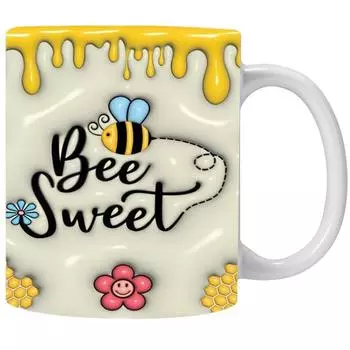 3D Весенний Цветок Пчела Фестиваль Пчела Керамическая Кружка-Маркер для Кофе Чайная Чашка Новая Счастливая 301-400ml