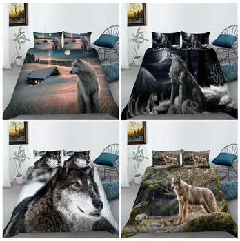 3D Волк постельное белье постельное белье спальня животное одеяло чехол наволочка простыня/двуспальная полный размер 2/3 постельное белье украшение дома Baby 100x135cm