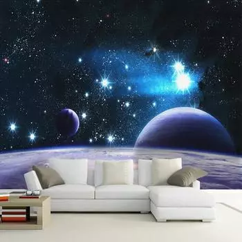 3D Вселенная Космос Звезда Планета Настенная роспись Гостиная Диван Спальня Декор Настенная роспись 3D Обои 200 cm(W) x 140 cm(H)