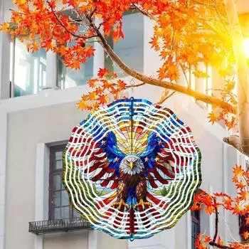 3D ветряная вертушка Радуга подвесная ветряная вертушка из нержавеющей стали металлическое кинетическое художественное украшение для внутреннего двора садовый декор A