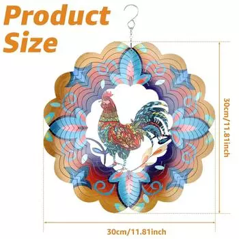 3D ветряной вертушка-ловушка из нержавеющей стали с градиентным цветом, зеркальное отражение, вращающаяся музыка ветра для подвесного сада, домашнего двора, декабрь 2025 г. светло-серый