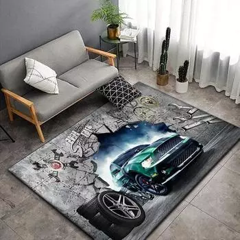 3D винтажный коврик для автомобиля, большой, ковер для гостиной, спальни, украшения дивана, коврик для кухни, нескользящий коврик для пикника, лагерь 40x60cm(15x23 in)