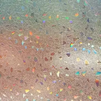 3D витражная пленка для окон, матовый винил, антибликовое покрытие, наклейки для конфиденциальности, статический клей, душевые окна, радужное украшение 30x100cm