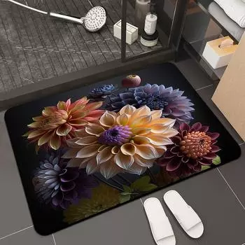 3D визуальный трехмерный напольный коврик с цветком, водопоглощающий и нескользящий коврик для ванной комнаты, коврик для ванной комнаты 40*60cm