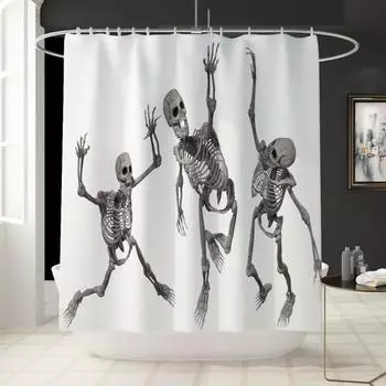 3D водонепроницаемая занавеска для душа с черепом, скелетом, цифровая печать, фоновая занавеска для ванной комнаты YL54