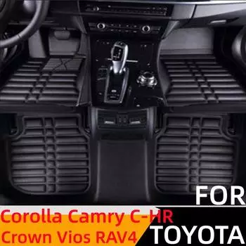 3D водонепроницаемые автомобильные коврики на заказ, передние и задние напольные коврики для TOYOTA Corolla Camry C-HR Crown Vios Corolla 07-13 BLACK
