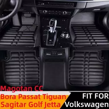 3D водонепроницаемые автомобильные коврики спереди и сзади для Volkswagen VW Sagitar Golf Jetta Bora Passat Tiguan Sagitar06-18 BLACK