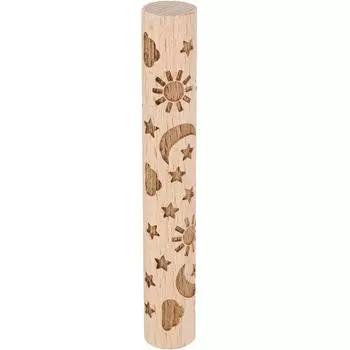 3D Wooden Pressure Roller Creative Embossed Rolling Pin Pottery Art Clay Roller Pottery Art Style 3