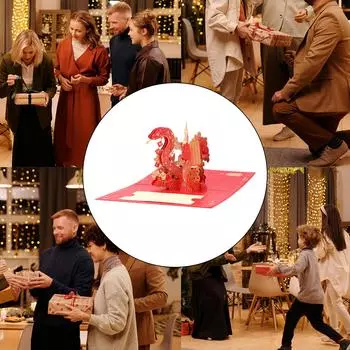 3D всплывающая новогодняя открытка золотая фольга 2025 год змеи поздравительная открытка с конвертом подарок ручной работы на весенний праздник