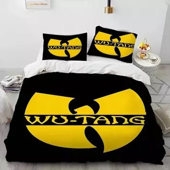 3D Wu T-TANG Clans Series Sign Comforter Комплект постельного белья, пододеяльник, комплект постельного белья, наволочка, комплект постельного белья размера «king-size» для детей US King 264x228cm
