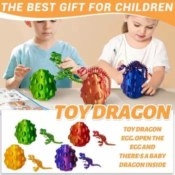3D Яйцо Дракона, Яйцо Динозавра с Пузырьками и Скелетом, Подвижная Игрушка Динозавра С Гибкими Соединениями, Декор Для Стола One Size зелёный