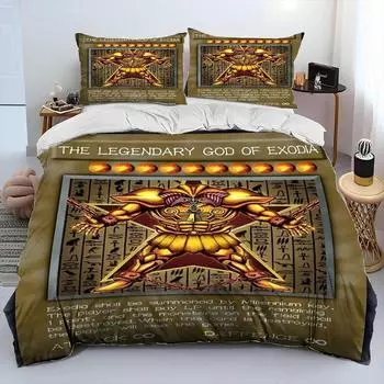 3D Yu-Gi-Oh MONSTER CARD аниме одеяло комплект постельного белья, пододеяльник комплект постельного белья пододеяльник наволочка, комплект постельного белья размера «king-size» для мальчиков EU single(135x200cm)