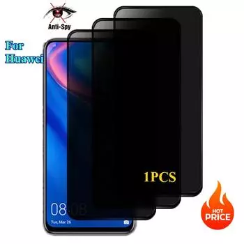 3D закаленное стекло для Huawei Y9 PRIME 2019 Y9A Y9S Y5 Y6 Pro Защитные пленки от шпионажа для Huawei Y6S Y7 Y7A Y7P 2020 Huawei P20 Lite чёрный