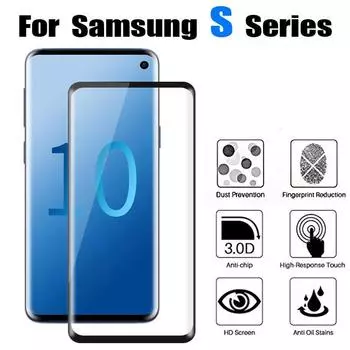 3D закаленное стекло для Samsung Galaxy S9 S10 Plus Защитная пленка S10E S10 Lite Защитная пленка для экрана Samsung S10 чёрный