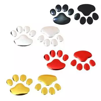 3D Зеркальные наклейки на автомобиль Наклейка с изображением следа кошки собаки Наклейка на лобовое стекло автомобиля Наклейки на окна и двери чёрный