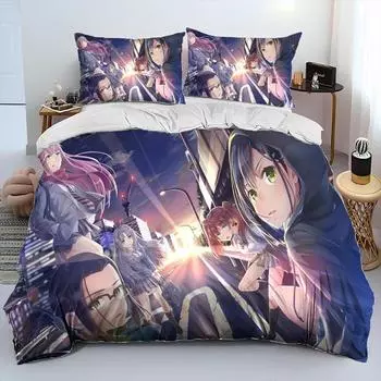 3D Zero Two DARLING In The FRANXX Anime Comforter Bedding Set,Duvet Cover Bed Set Quilt Cover Pillowcase,Queen Size Bedding Set 70x133cm 2pcs