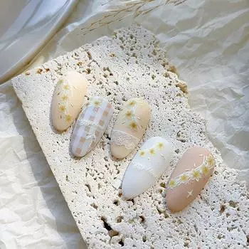 3D желтые цветочные наклейки для ногтей серебристые листья самоклеящиеся слайдеры наклейки для ногтей самоклеящиеся украшения для маникюра дизайн своими руками onesize