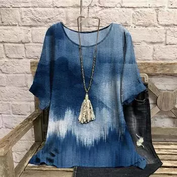 3D женские футболки с принтом в стиле ретро с градиентным цветом, летняя футболка больших размеров, повседневная, с круглым вырезом, с короткими рукавами, свободная, для похудения, женская одежда 7XL