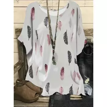 3D женские футболки с V-образным вырезом, летние топы с коротким рукавом, футболки с рисунком из перьев, женская одежда больших размеров, женская мода, уличная одежда S
