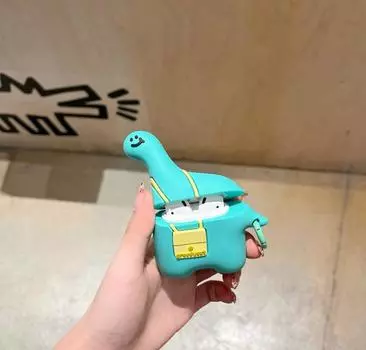3D жираф динозавр ударопрочный защитный силиконовый чехол для наушников для Airpods Pro 2 чехол/Airpods Pro/Airpods 1/2/3 чехол для детей for airpods 1 2 зелёный