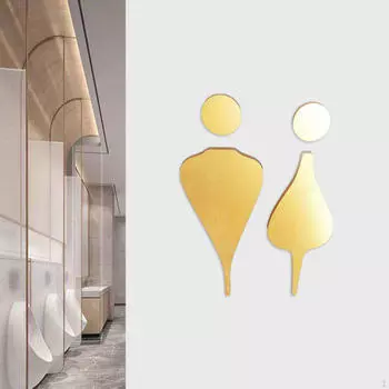 3D знак туалета, символы, вывески, идентификационная дверь