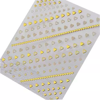 3D Золотая реалистичная цепочка на молнии сзади с клеем для ногтей Наклейка для ногтей One Size золотой