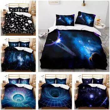 3D звездное небо космический домашний комплект постельного белья для спальни, пододеяльник, наволочка, простыня/двойной король, 2/3 предмета, украшение для спальни Baby 100x135cm