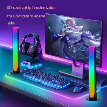 3D Звукосниматель Ритм Свет: Управляемая голосом игровая подсветка для настольного компьютера с синхронизацией экрана 1 lamp, 2.4G remote control magic color