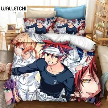 3dAnime Food Wars! Shokugeki no Soma Bedding Set Duvet Cover Bedroom Comforter Twin King _Size Quilt Cover Home Textiles 70x133cm 2pcs