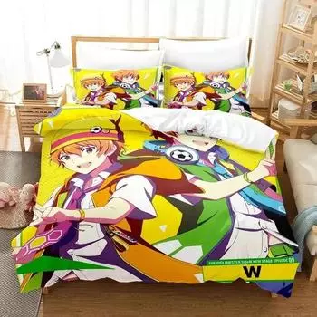 3dAnime Idolmaster SideM Bedding Set Duvet Cover Bed Set Quilt Cover Pillowcase Comforter king Queen Size Boys Adult Bedding Set US Twin(172x218cm)