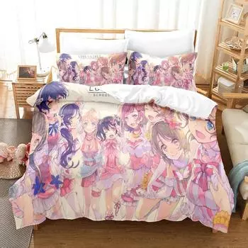 3DLove Live College Idol Festival Bedding Sets Duvet Cover Set With Pillowcase Twin Full Queen King Bedclothes Bed Linen 70x133cm 2pcs
