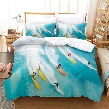3Dsurf Riding Bedding Sets Duvet Cover Set With Pillowcase Twin Full Queen King Bedclothes Bed Linen EU single(135x200cm)
