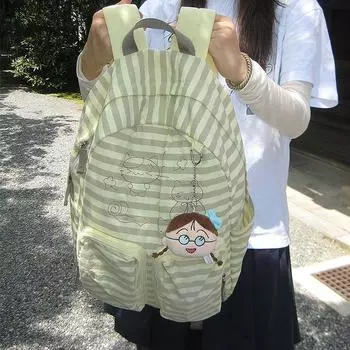 3egiz Original Stripe Cat Backpack Niche Large Capacity Leisure Korean Series Cute Pain Layer Schoolbag Travel Student Gingerbread Meow