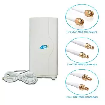 3G 4G Lte Антенна Мобильная Антенна 700~2700мгц 30дБи SMA CRC9 TS9 Штекерный Разъем Усилитель Mimo Панельная Антенна+2 Метра