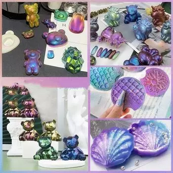 3g Зеркальные хамелеоны Блестки Эпоксидная смола Блестящая магия Бесцветный порошок Наполнитель Смоляной краситель Аксессуары для изготовления ювелирных изделий