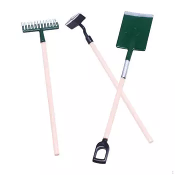 3х 1:12 миниатюрных садовых инструментов для кукольного домика и микроландшафтного декора