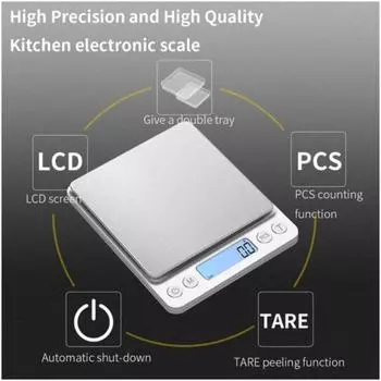 3Kg/0.1g Digital Electronic Scale, LCD Precision 9 Units Conversion Small Weight Scales for Kitchen,Food ,Herbs,Postal