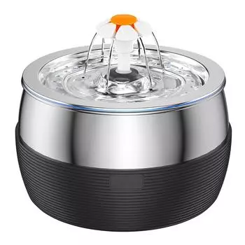 3L Auto Stainless Steel Cat Fountain 102 oz Pet Water Dispenser Filter with Faucet Automatic Water Feeder for Cats Dogs Rabbits