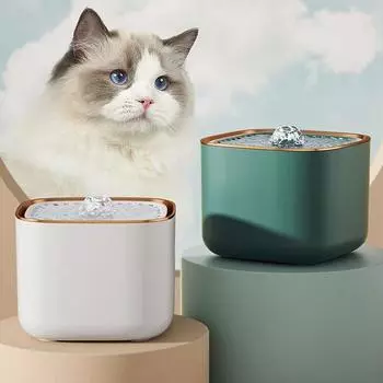 3л фонтан для кошек с автоматической рециркуляцией, фильтр большой емкости, поилка для воды для кошек, USB Электрический бесшумный диспенсер для воды для кошек 3L белый