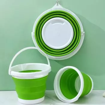 3л Портативное складное ведро Многофункциональное утолщенное силиконовое ведро для мытья автомобиля и рыбалки Кемпинговое складное ведро